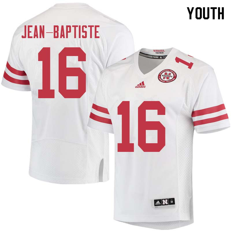 Youth #16 Stanley Jean-Baptiste Nebraska Cornhuskers College Football Jerseys Sale-White - Click Image to Close